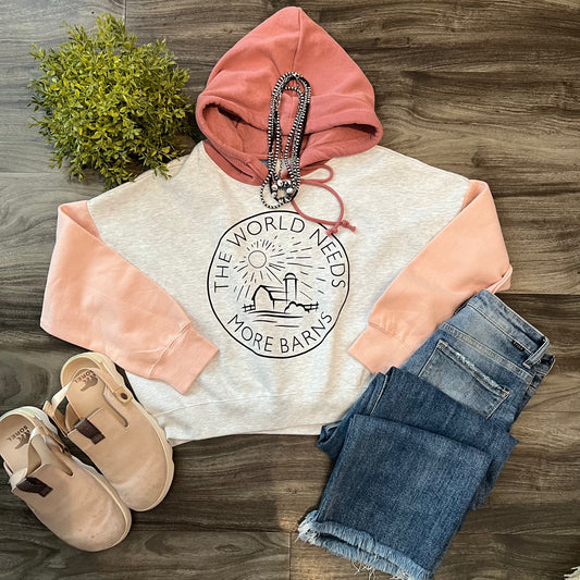 Women's Colorblock Crop Sweatshirt (More Barns)