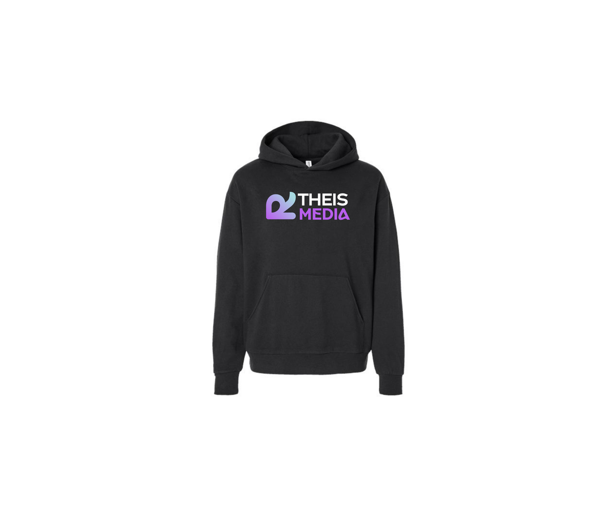 Black Midweight Hooded Sweatshirt - Adult & Youth (RTheis)