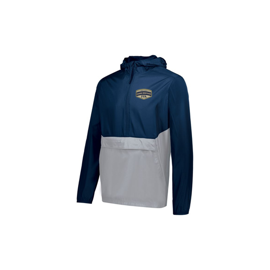 Navy & Gray Colorblock Pullover Windbreaker - Adult (Parke Heritage)