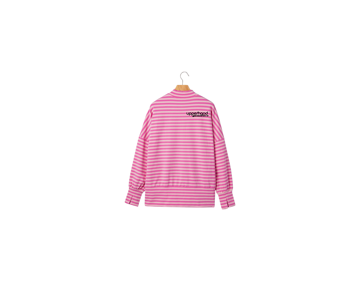 Ladies Pink Striped Zip-Up Jacket - Ladies (Platt)
