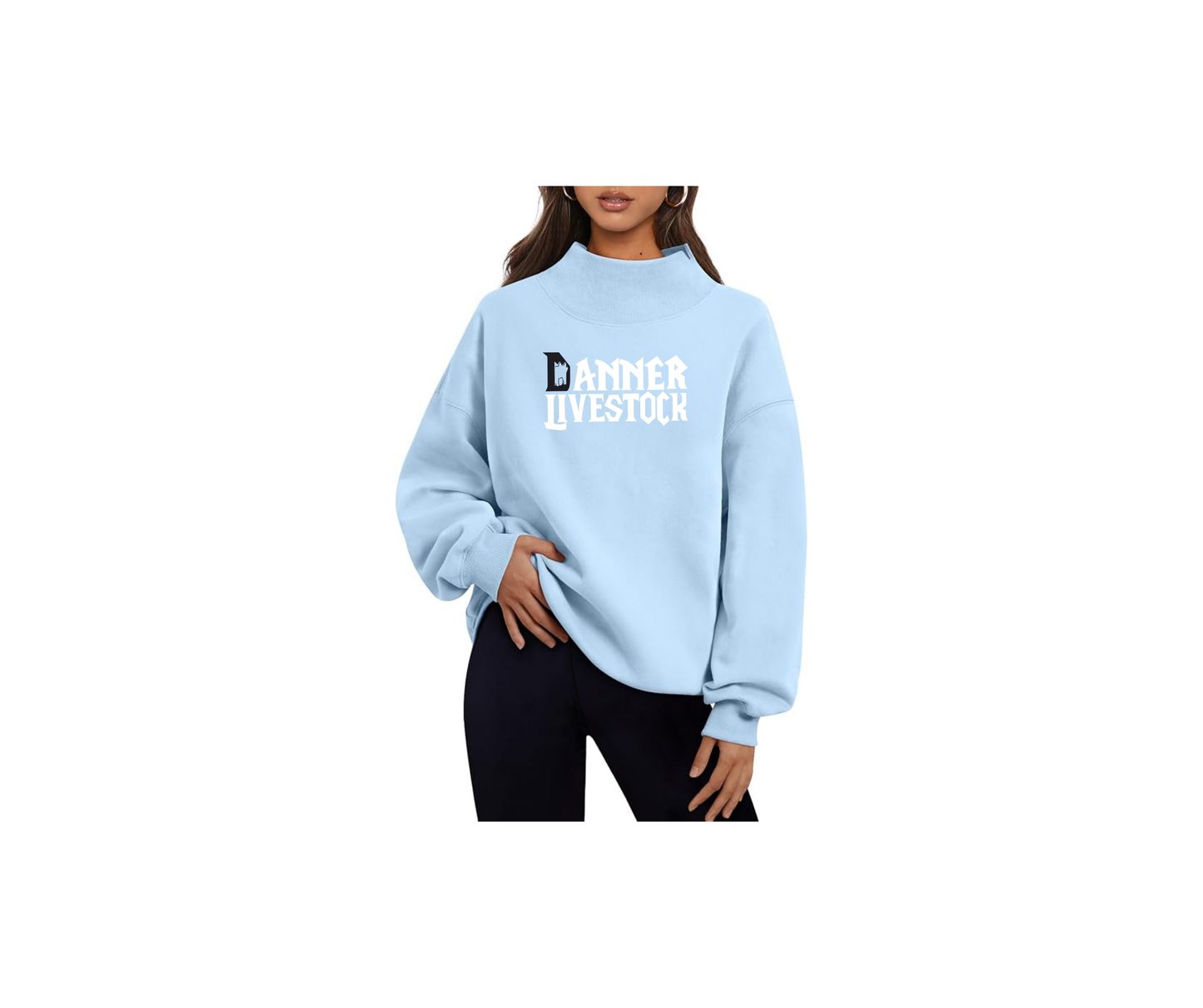 Women's Oversized Turtleneck Sweatshirt- Ladies (Danner)