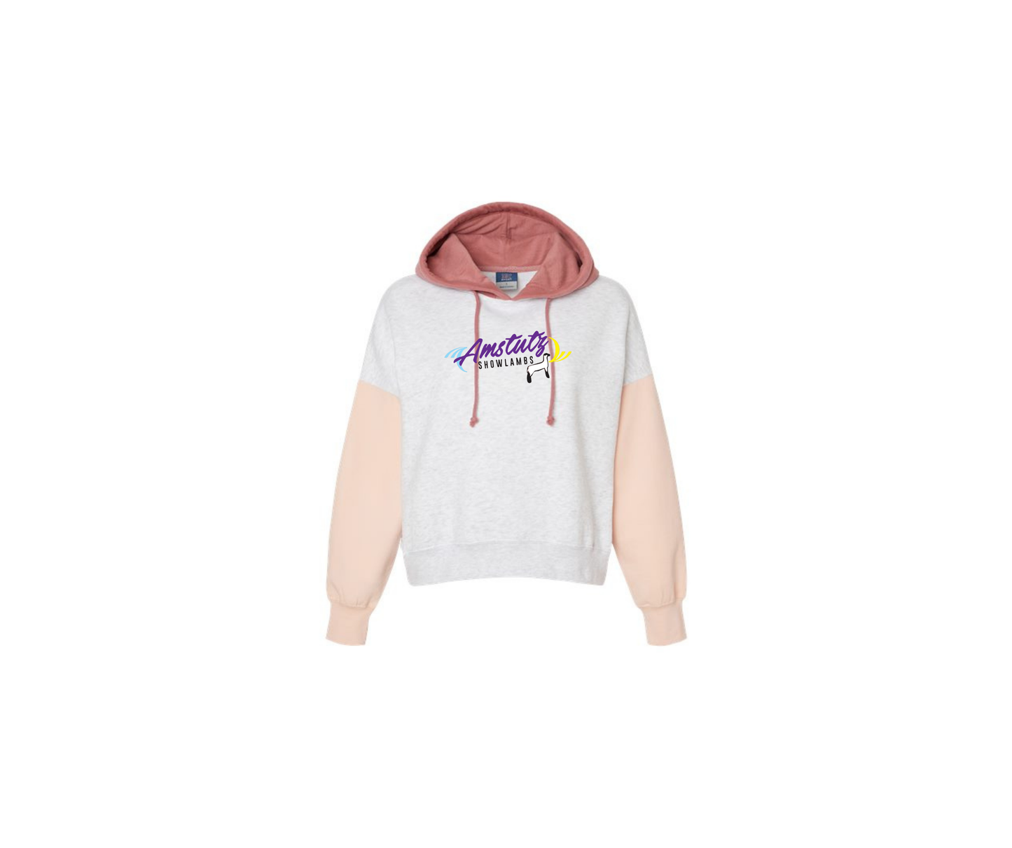 Ladies Colorblocked Crop Hooded Sweatshirt - Ladies (Amstutz)
