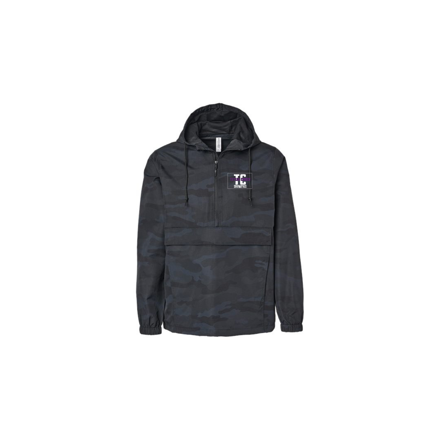 Black Camo Anorak Pullover Windbreaker - Adult (TC)