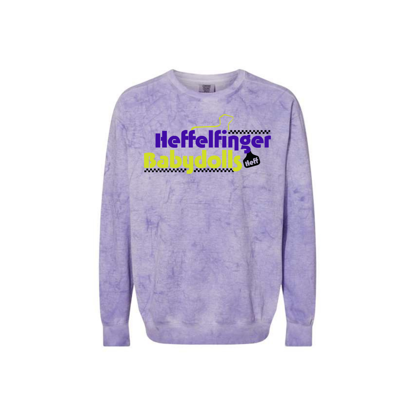 Purple Tie Dye Crewneck - Heffelfinger Babydolls - Adult (Heff)