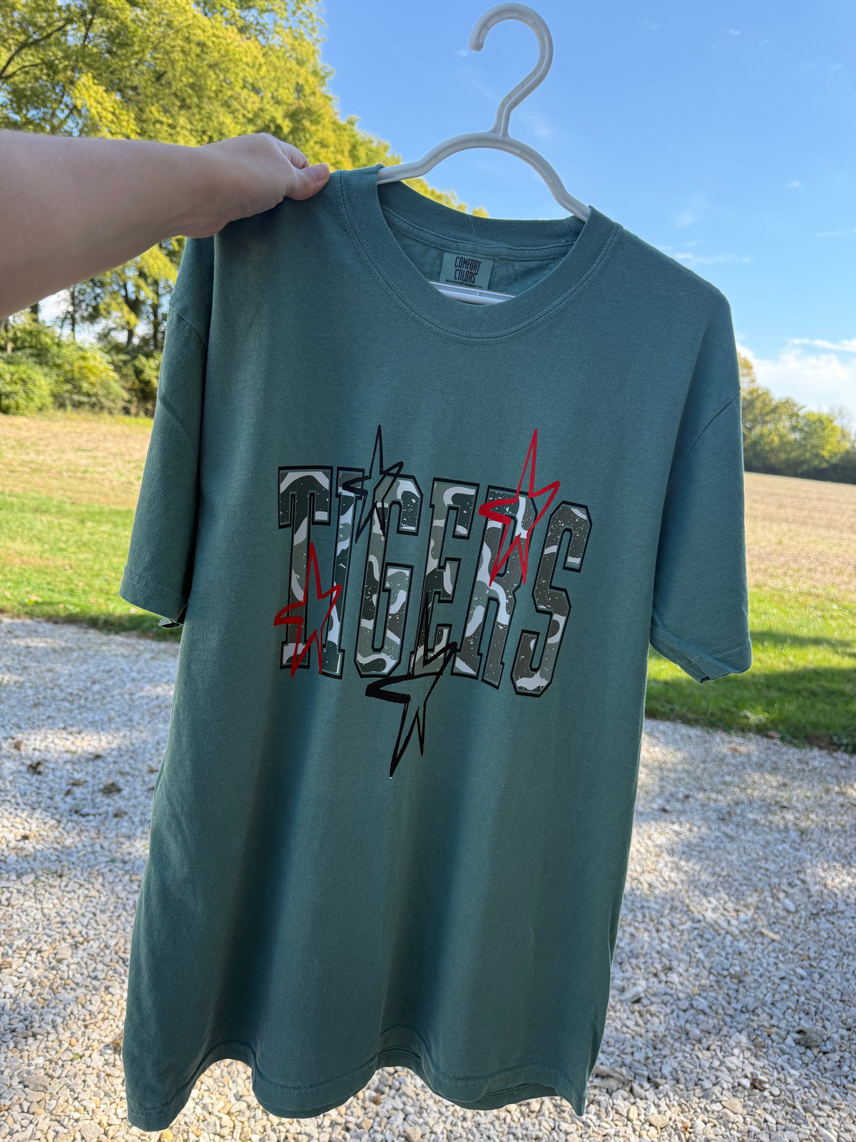 Camo Stars Tigers Comfort Colors Tee