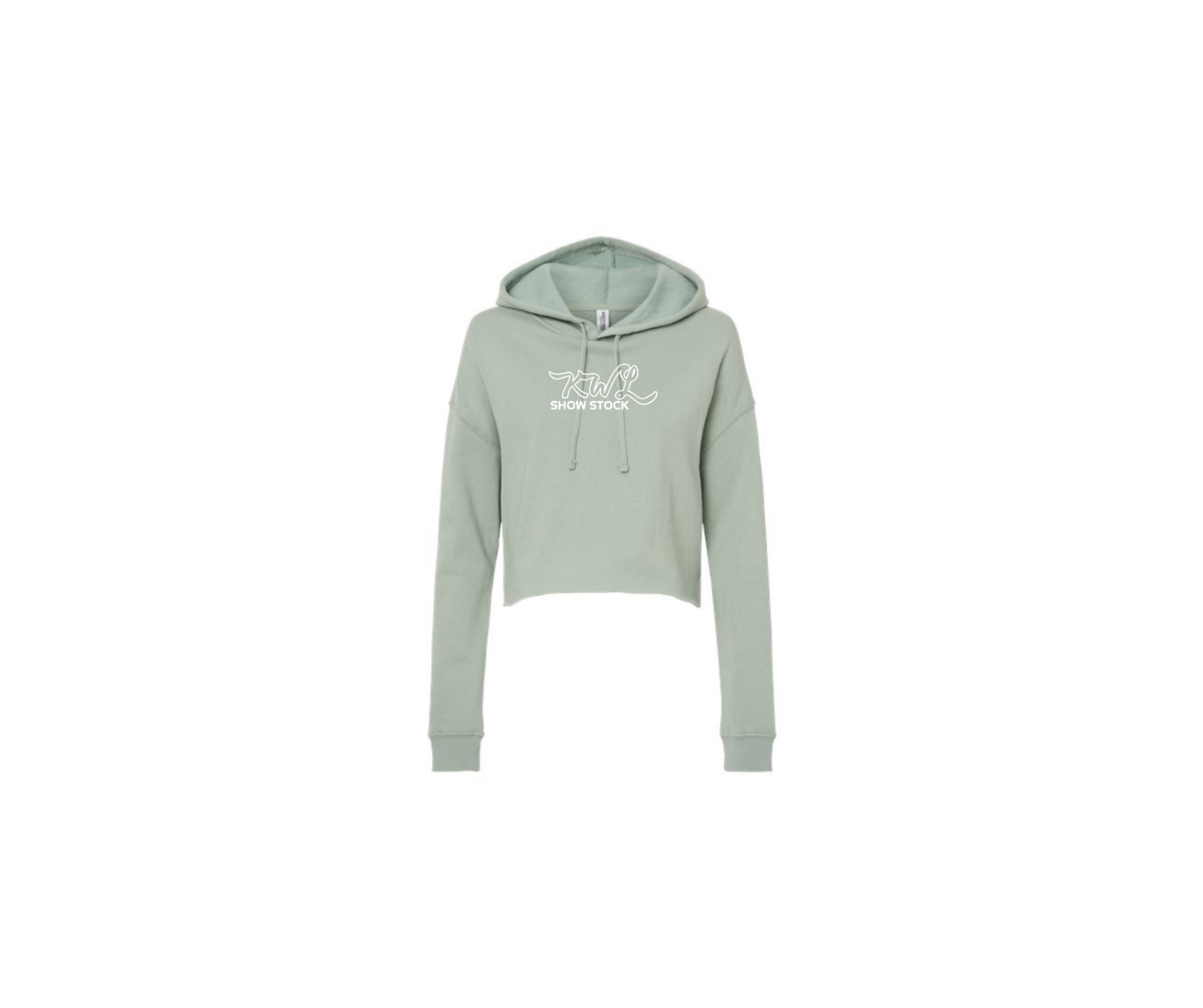 Sage Ladies Lightweight Crop Hooded Sweatshirt - Ladies (KWL)