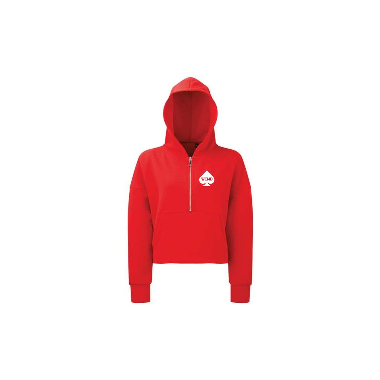 Ladies Red Half-Zip Hooded Sweatshirt - Ladies (Wild Card)