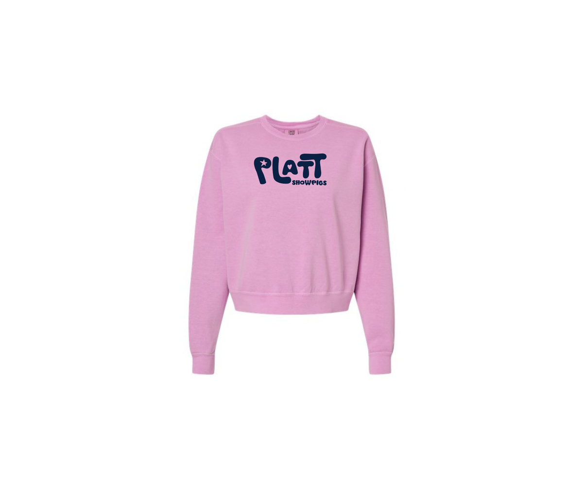 Ladies Rose Garment-Dyed Mid-Length Crewneck Sweatshirt - Ladies (Platt)