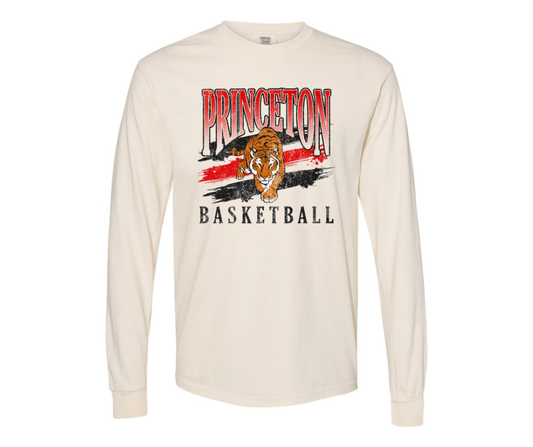 Vintage Comfort Colors Long Sleeve {Tiger Basketball}