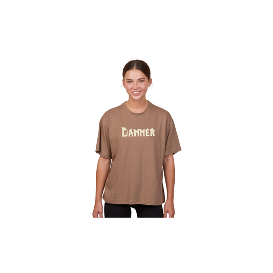 Brown Ladies Essential Boxy Tee w/ Embroidery - Ladies (Danner)