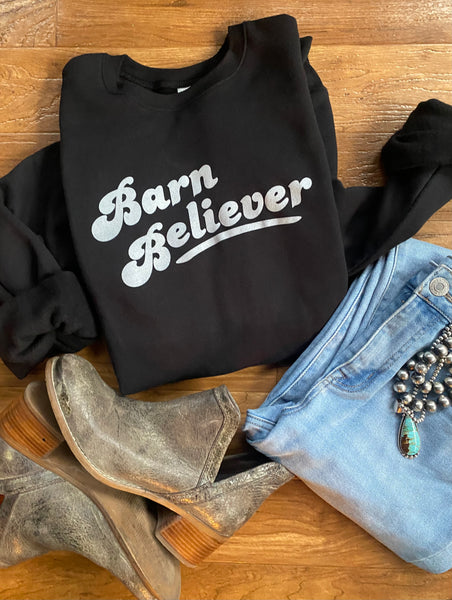 Black Barn Believer Crewneck Pullover - Adult & Youth (More Barns)