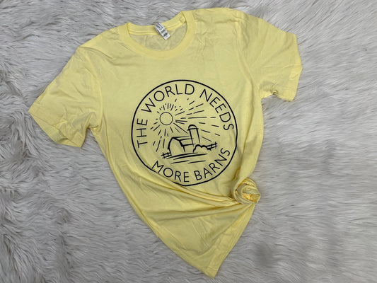 Pale Yellow Triblend Tee - Adult & Youth (More Barns)