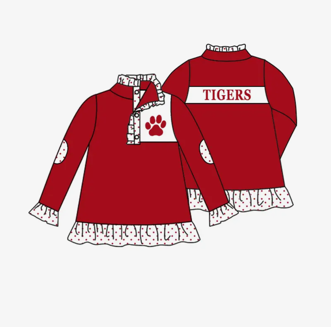 Girls Long Sleeve Ruffle Pullover