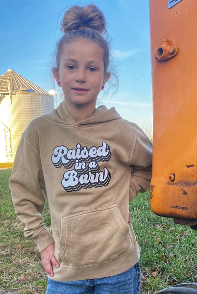 Sandstone Raised in a Barn Hoodie - Youth (More Barns)
