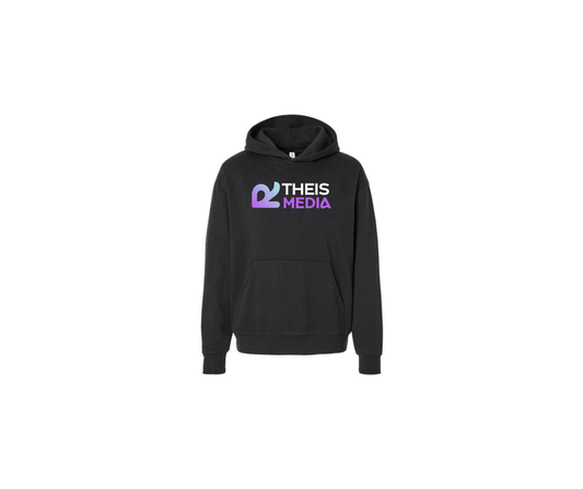 Black Midweight Hooded Sweatshirt - Adult & Youth (RTheis)