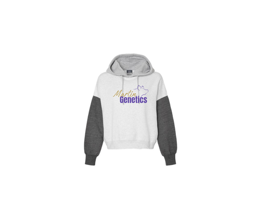 Ladies Colorblocked Crop Hooded Sweatshirt - Ladies (Martin)