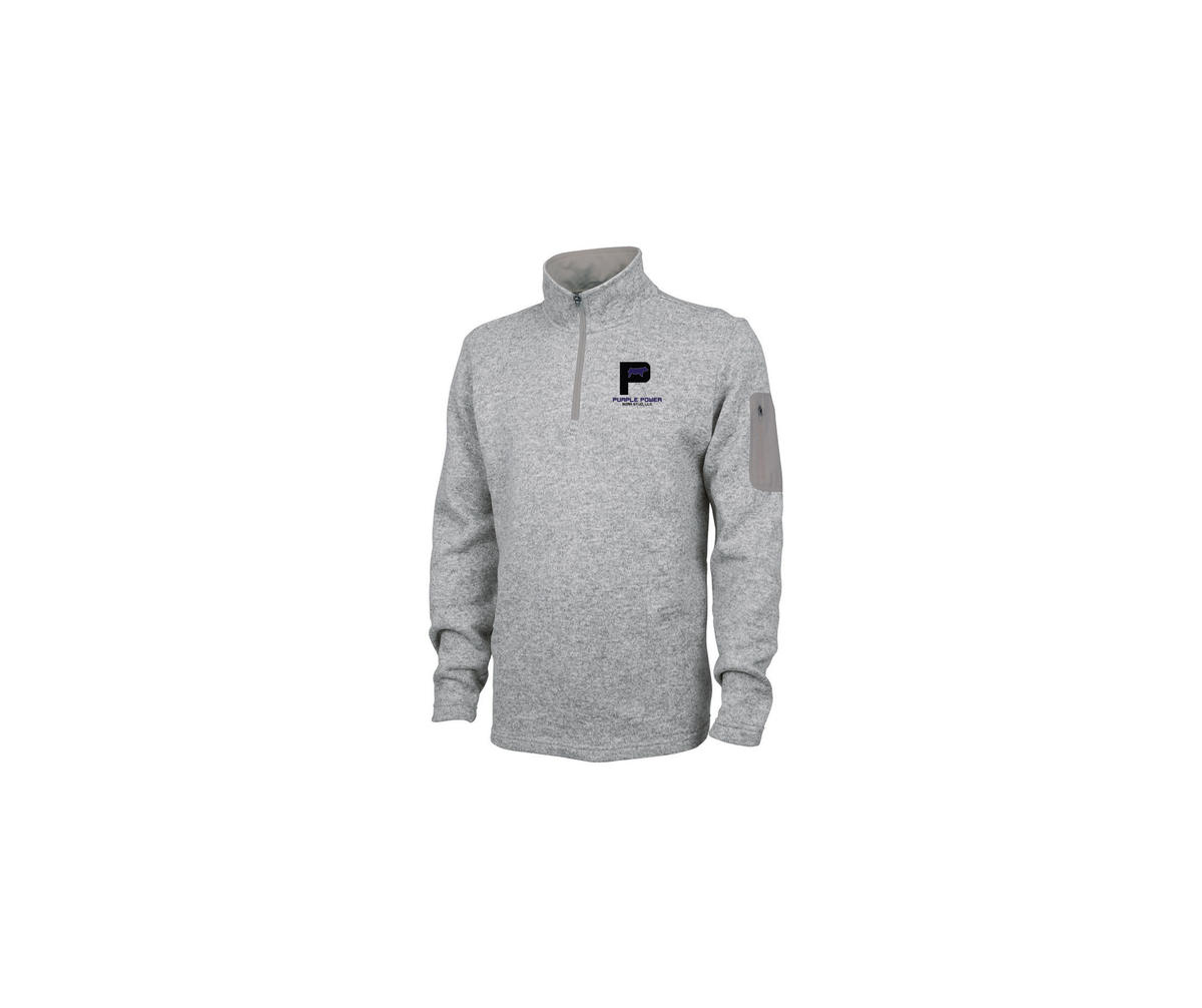 Heathered Fleece Quarter Zip Pullover - Adult (Purple Power)