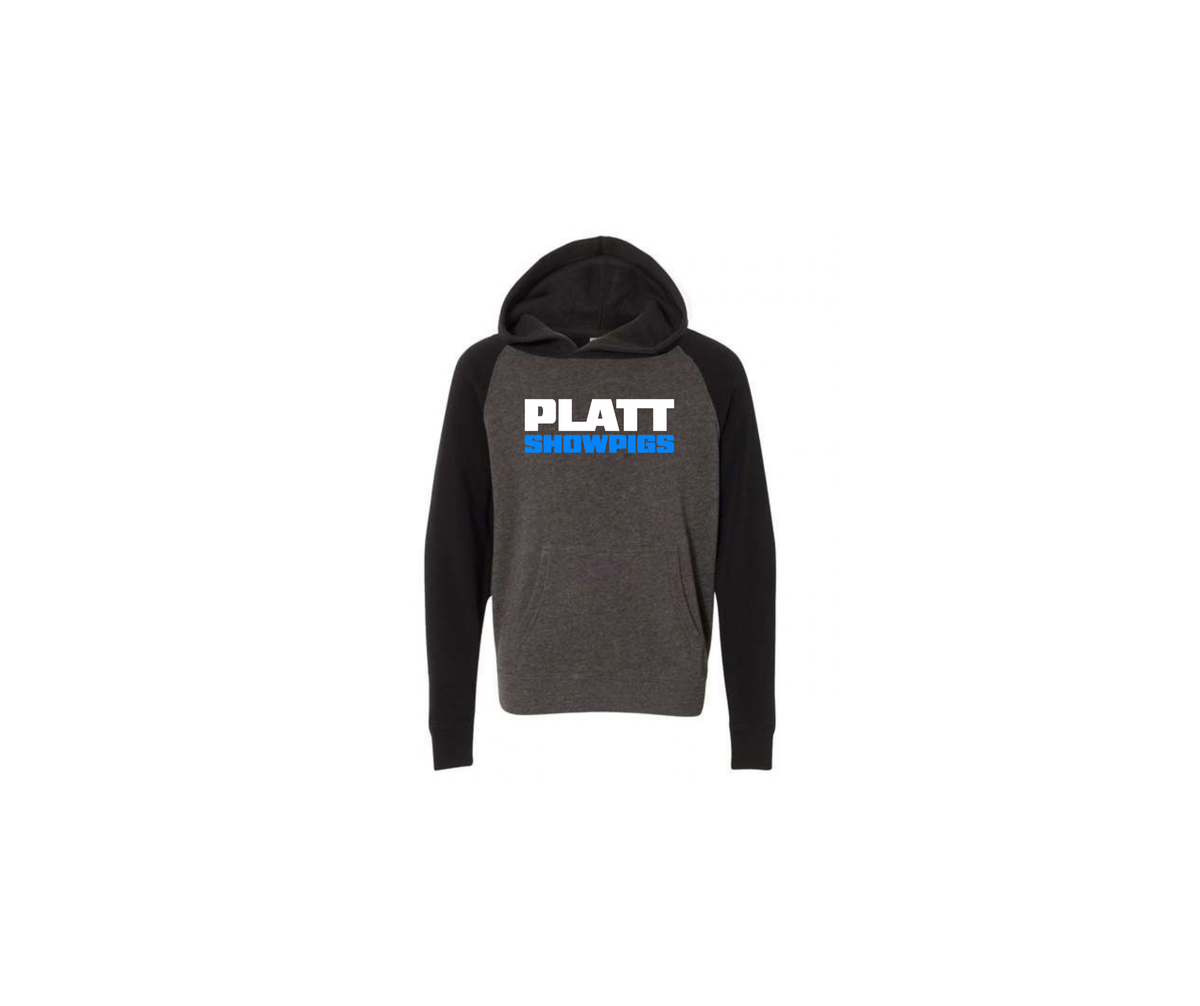 Youth Carbon/Black Lightweight Hooded Sweatshirt - Youth (Platt)