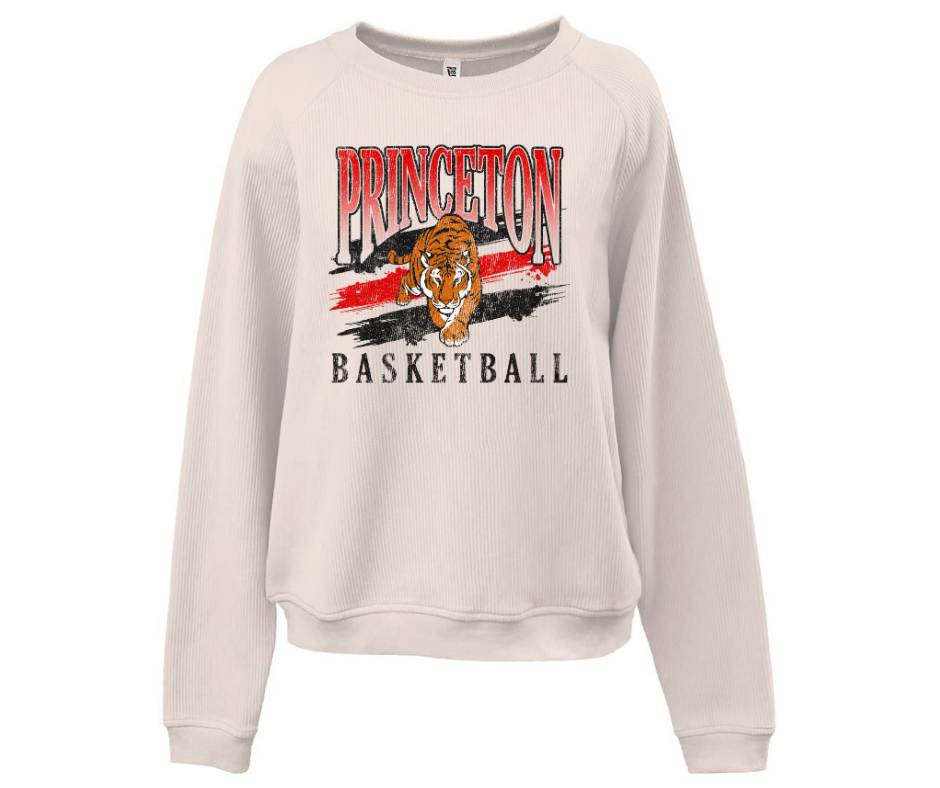 Vintage Pennant Women's Corduroy Sweatshirt {Tiger Basketball}