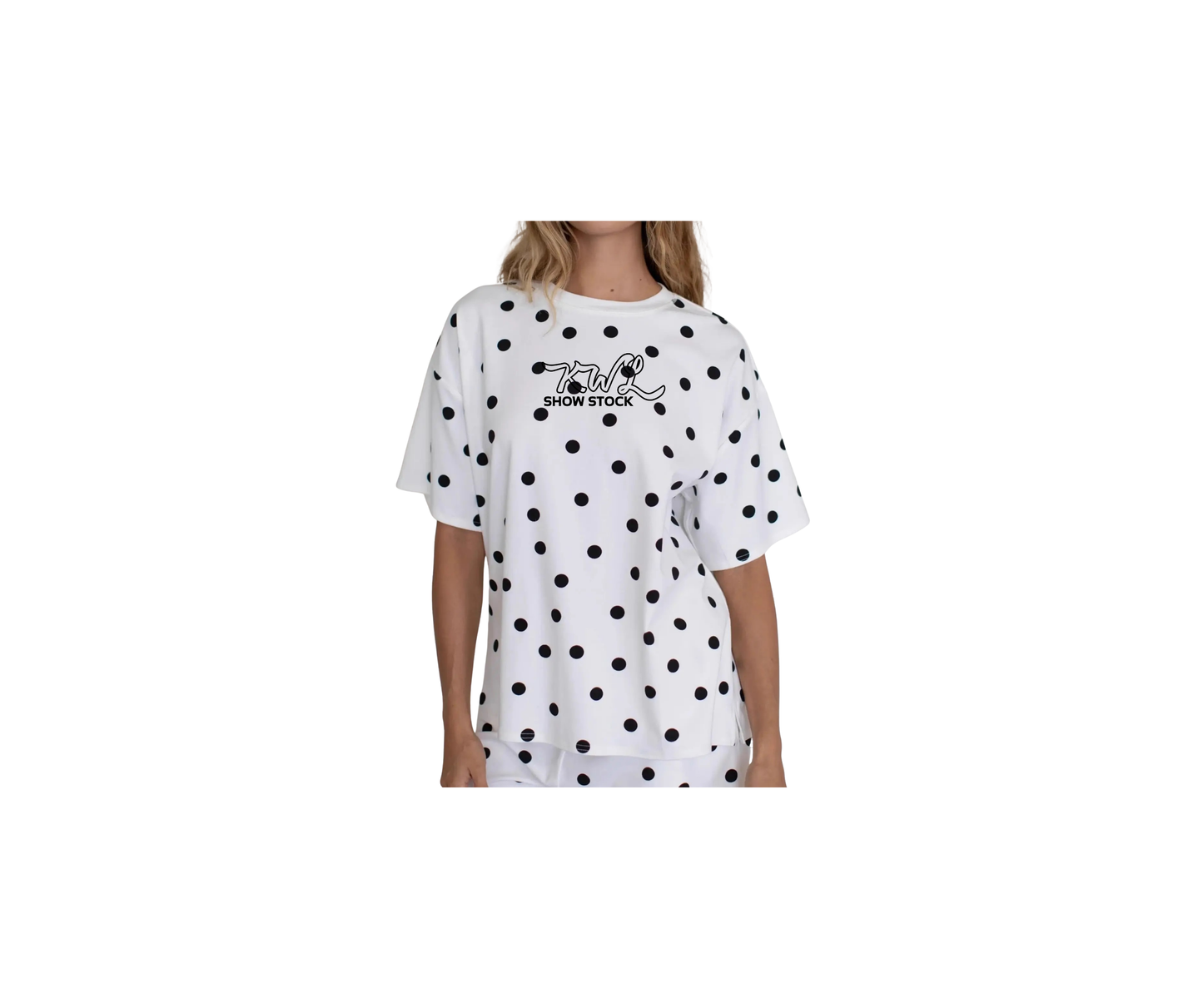 Ladies Polka Dot Oversized Tee - Ladies (KWL)
