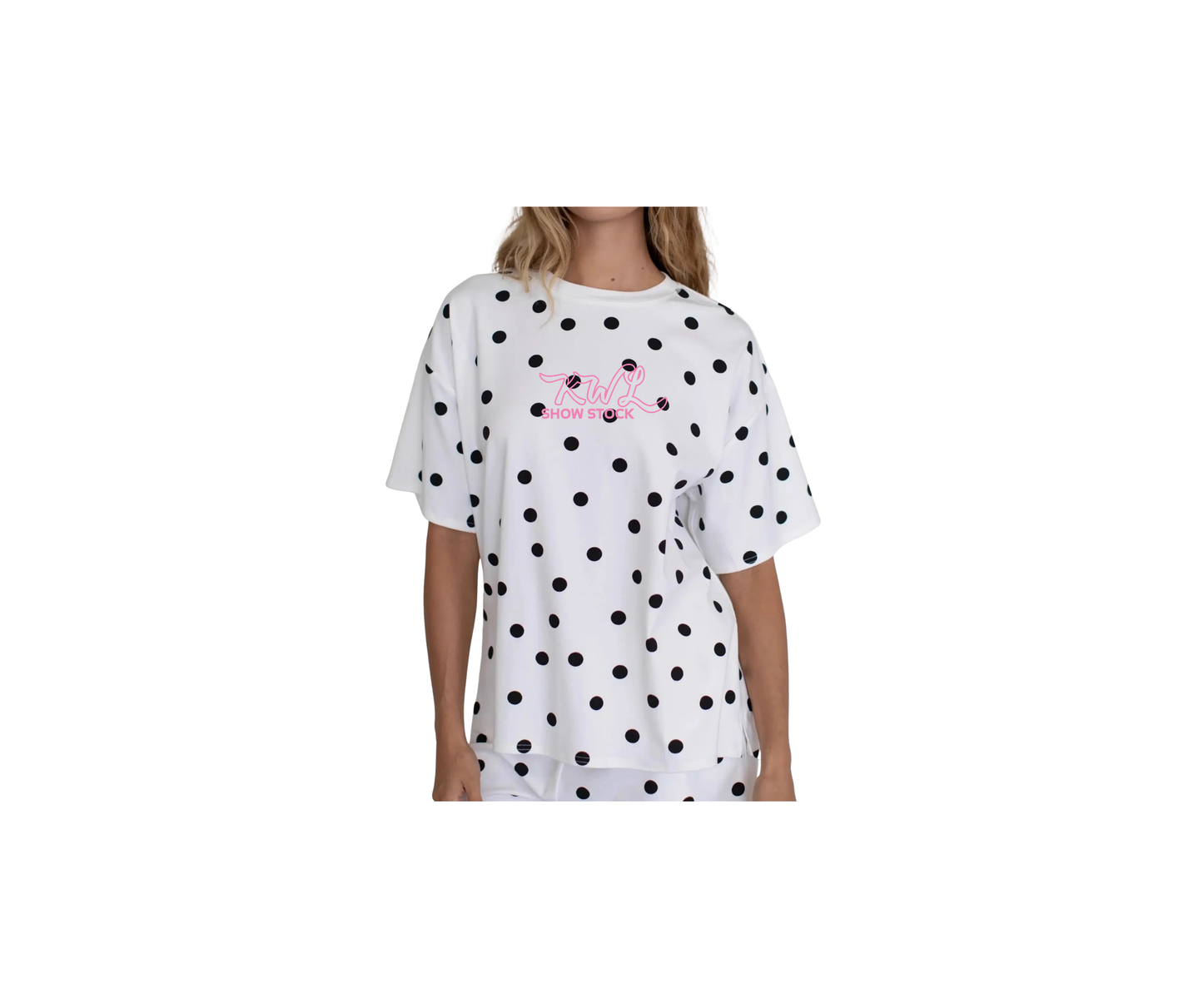 Ladies Polka Dot Oversized Tee - Ladies (KWL)