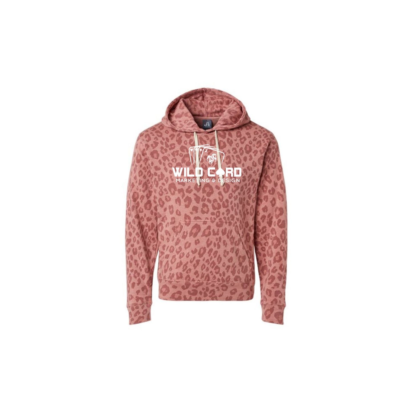 Dusty Rose Leopard Hooded Sweatshirt  - Adult (Wild Card)
