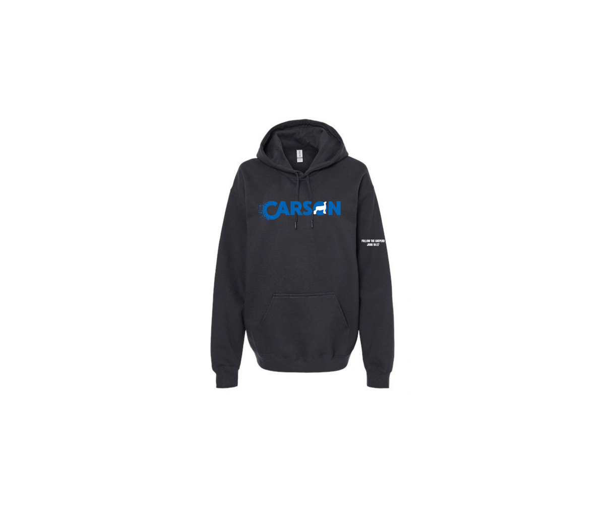Black Softstyle Midweight Hooded Sweatshirt - Adult & Youth (Carson)