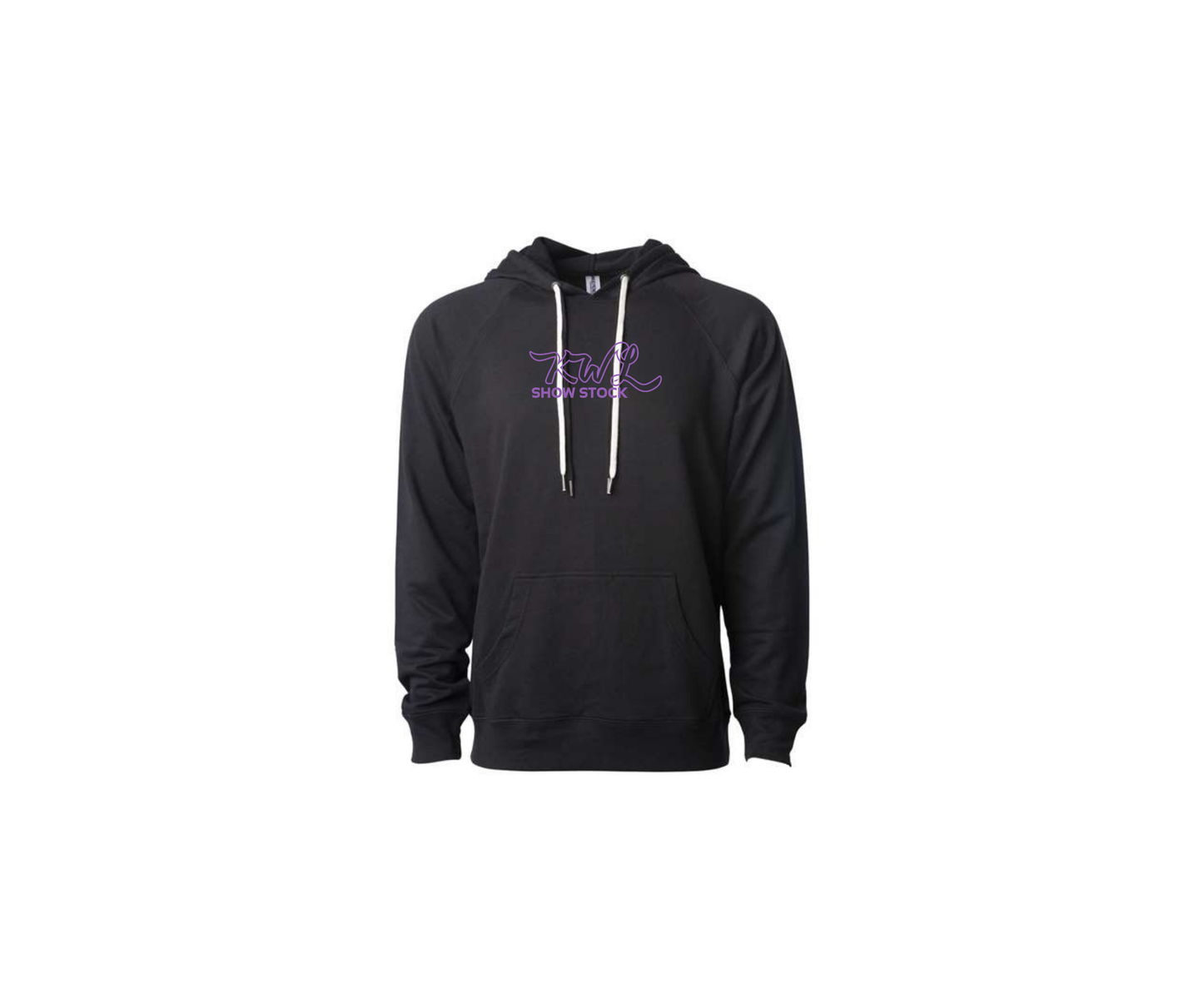 Black Lightweight Loopback Terry Hoodie - Adult (KWL)