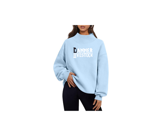Women's Oversized Turtleneck Sweatshirt- Ladies (Danner)