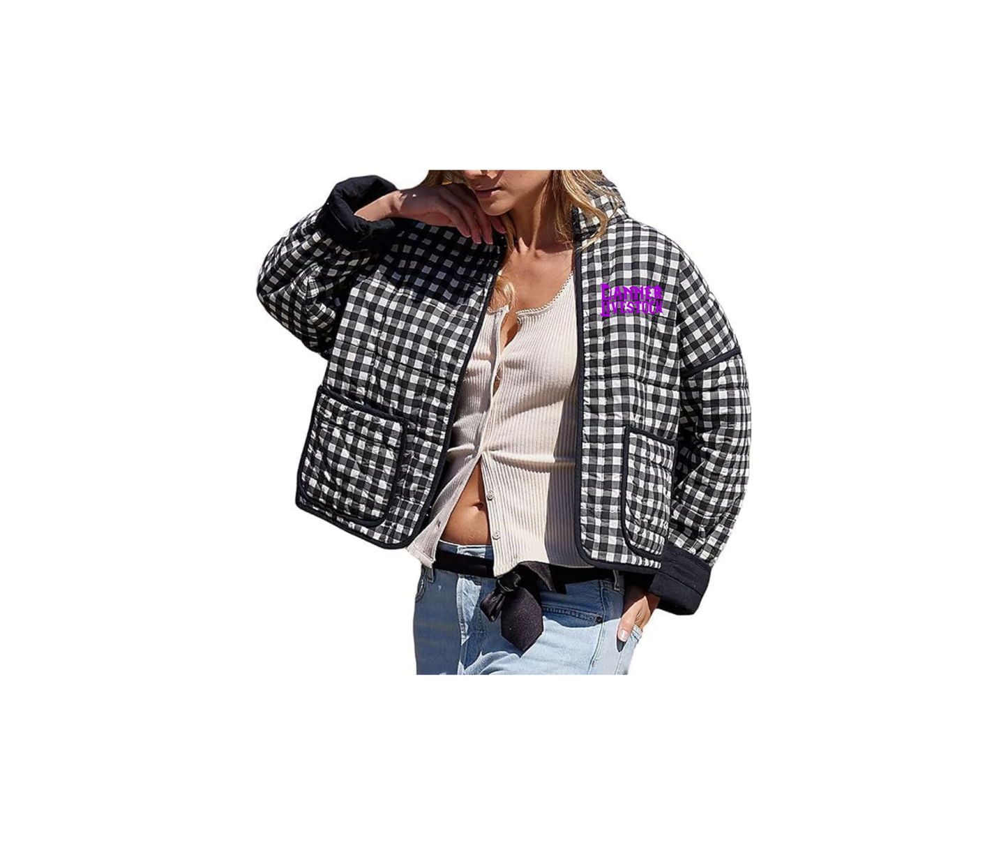 Ladies Black Cropped Puffer Jacket- Ladies (Danner)