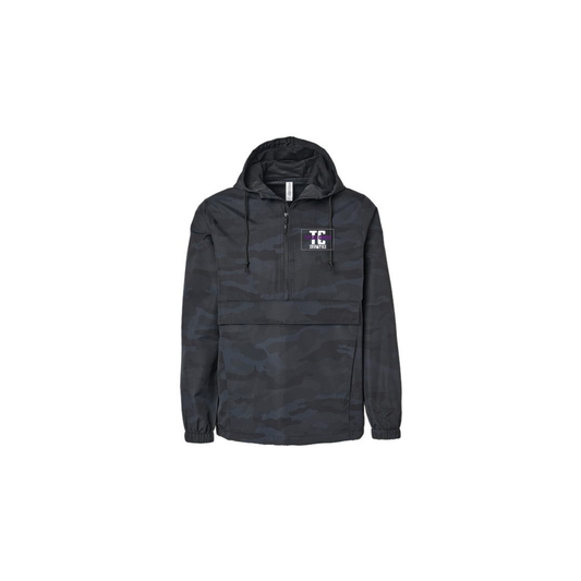 Black Camo Anorak Pullover Windbreaker - Adult (TC)